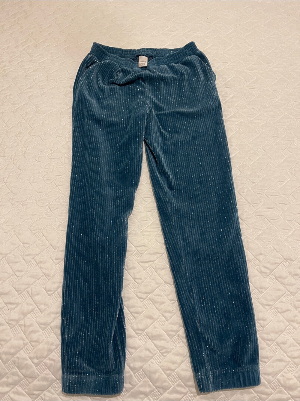 BCG Velvet Ribbed Pull-On Pants — Teal